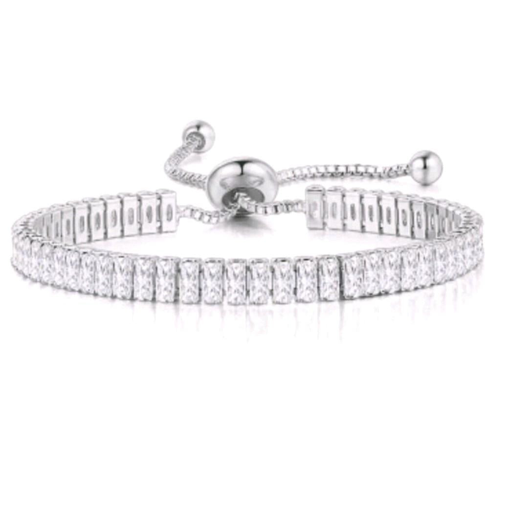 Stainless Steel Tennis Bracelet - Adjustable