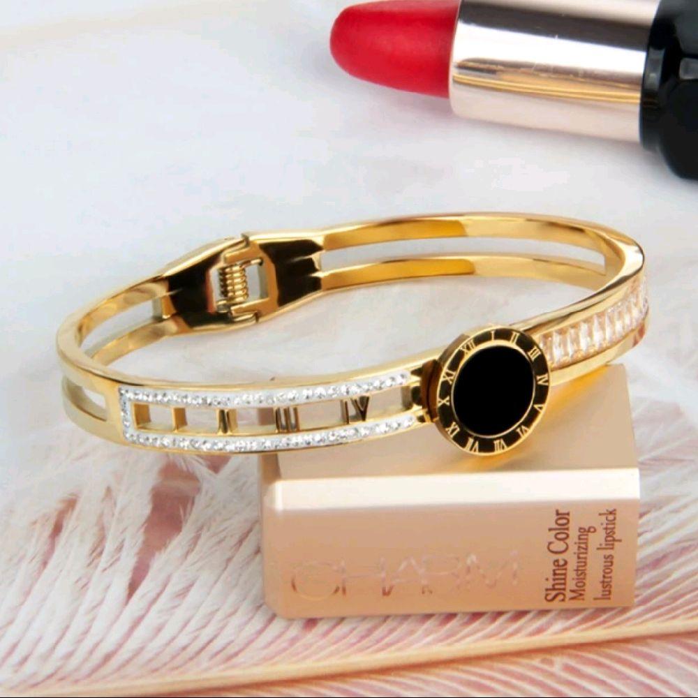 Gold Roman Dial Bangle