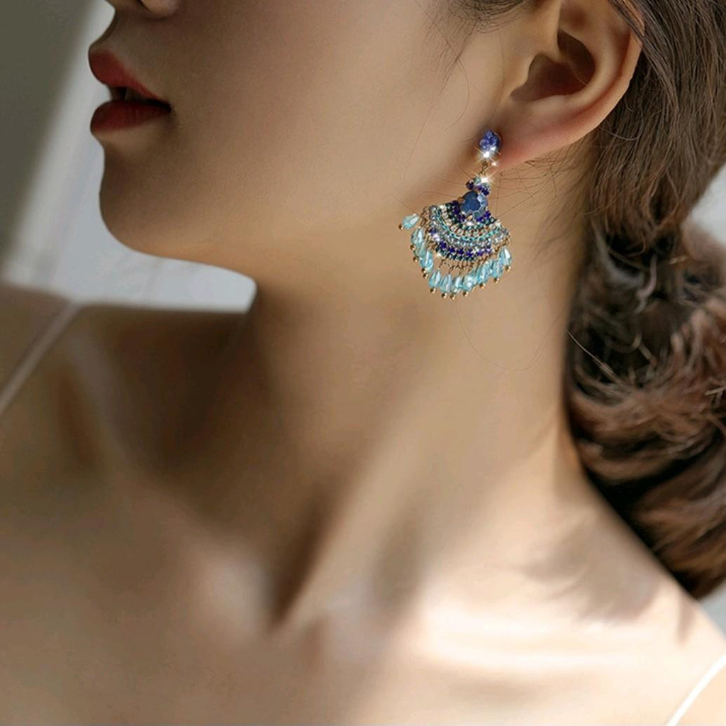 Colourful Beaded Long Tassel Earrings for Women