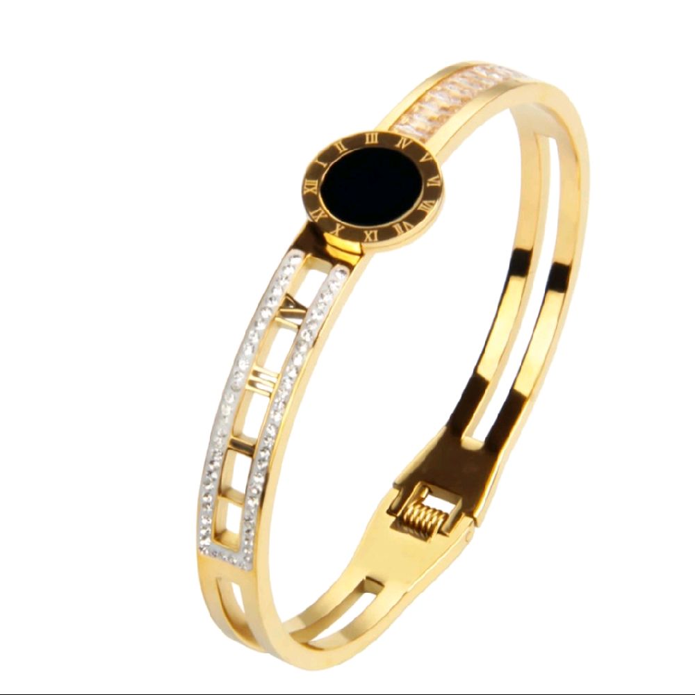 Gold Roman Dial Bangle