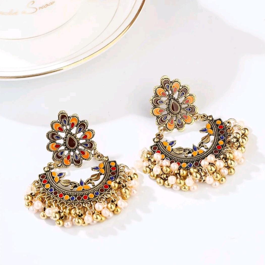 Flower Pearl Beads Earrings