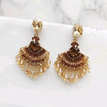 Colourful Beaded Long Tassel Earrings