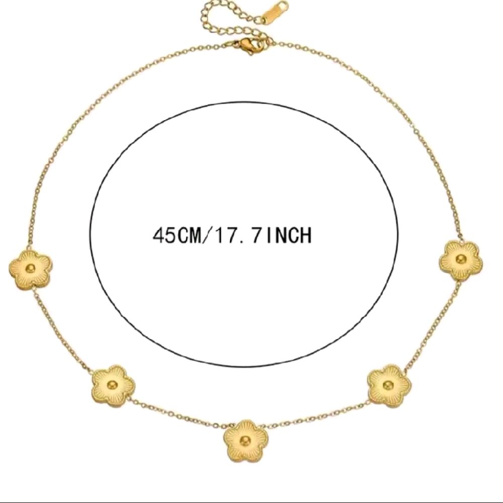 Clover Necklace Bracelet and Earrings Set in Gold Finish Perfect for Daily Wear Fashion Accessories