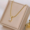 Snake Chain Green & White Zircon Crystal  Necklace.