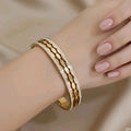 Gold-Plated Stainless Steel Bangle Normal Day At Work with Unique Design for Everyday Wear