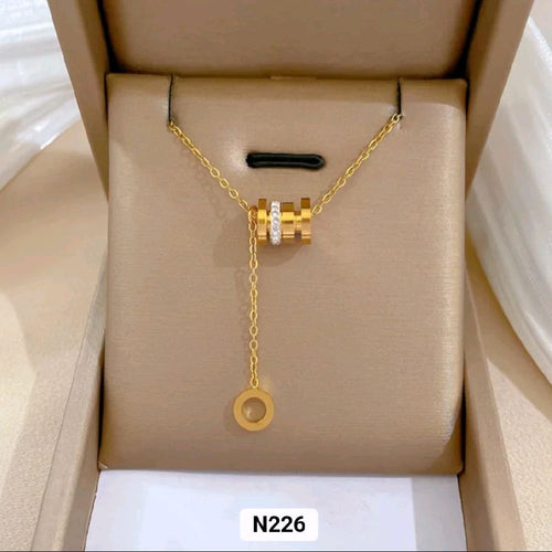 Beautiful Style Necklace for Women Stainless Steel Elegant Design with Gold Plated Pendant