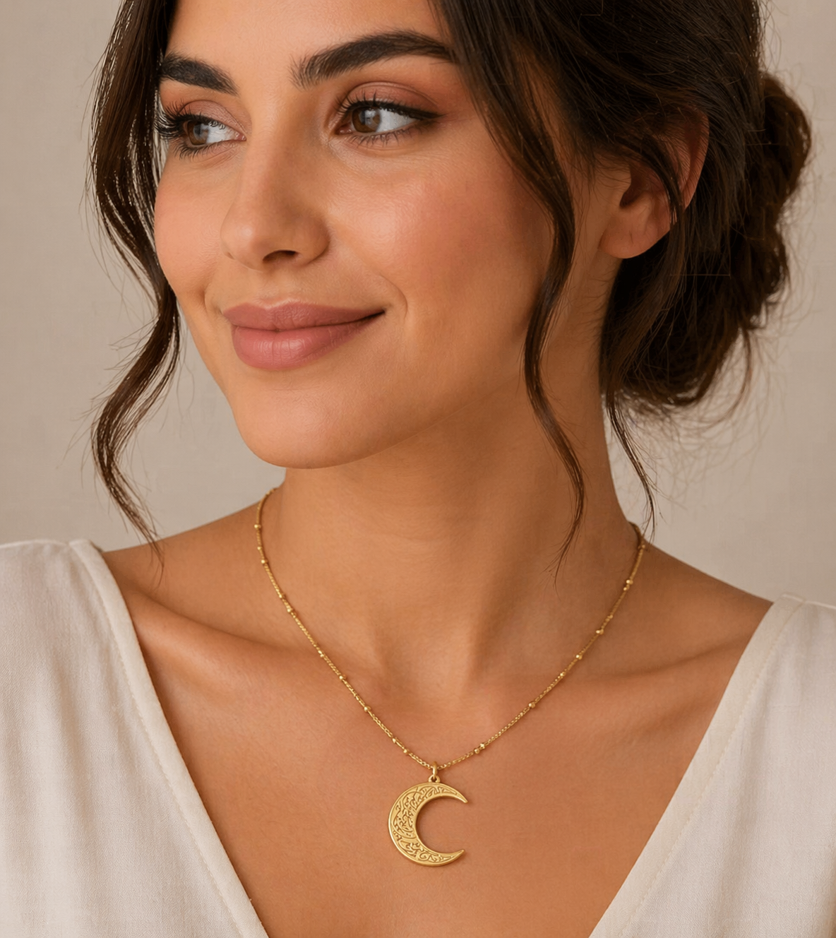 Moon design Necklace/ Stainless Steel