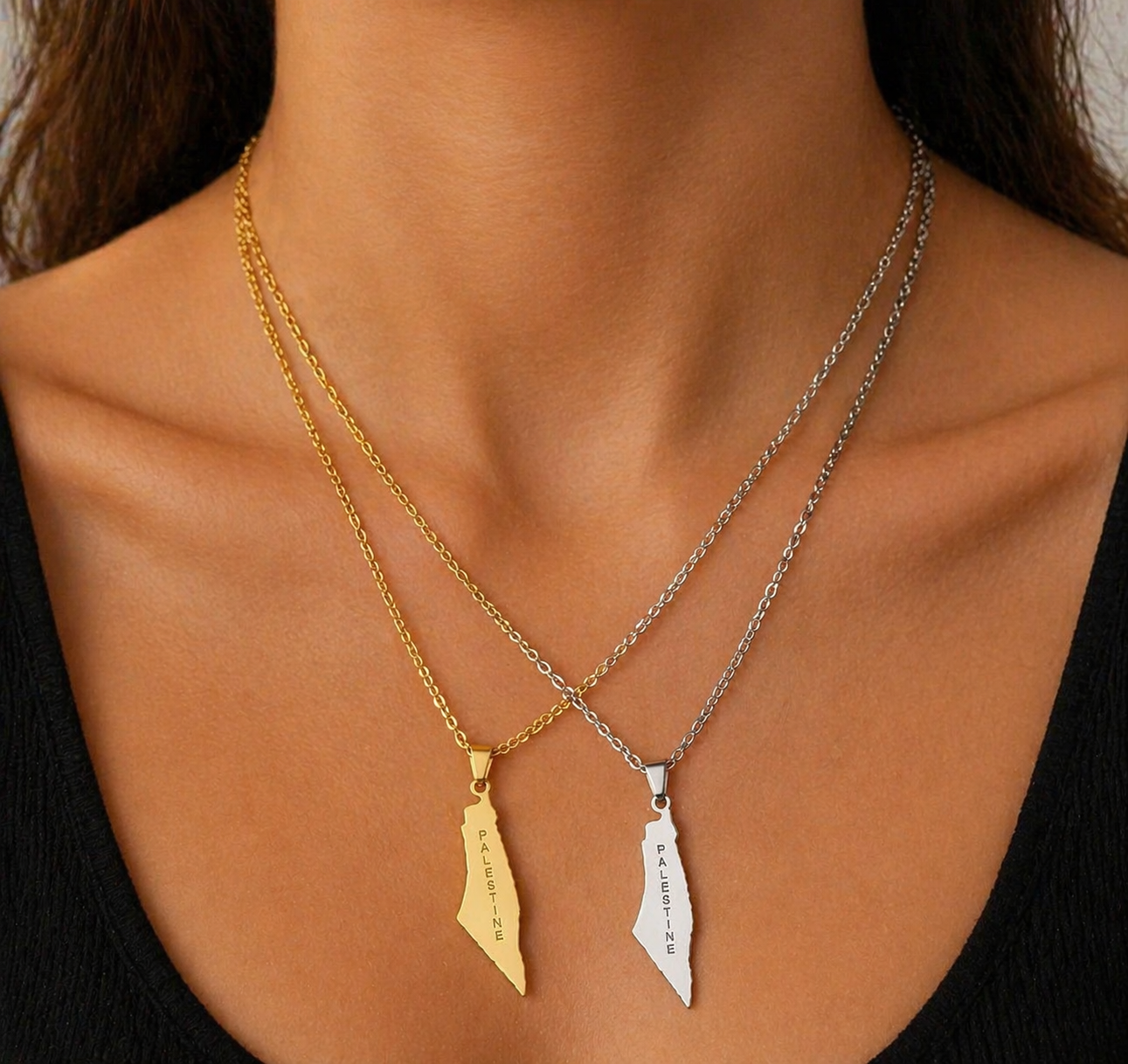 Beautiful flag design Necklace - 18kGP