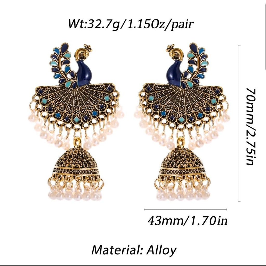 Peacock Drop Earrings