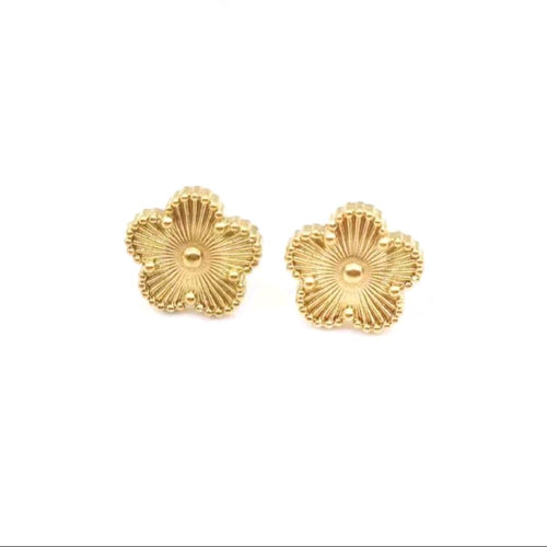 Clover Necklace Bracelet and Earrings Set in Gold Finish Perfect for Daily Wear Fashion Accessories