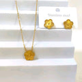 Clover Necklace and Earrings Set for Women