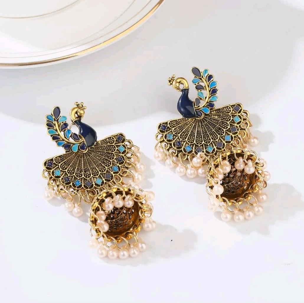 Peacock Drop Earrings