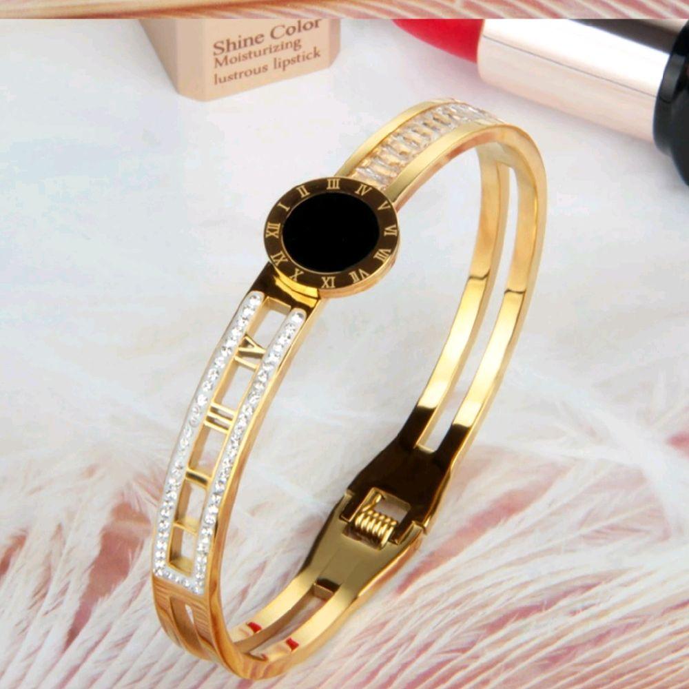 Gold Roman Dial Bangle