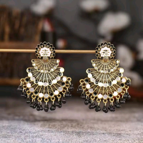 Beads Tassel Peacock Style Earrings