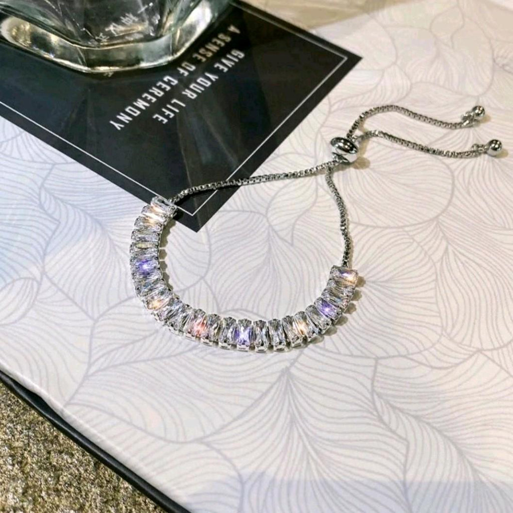 Stainless Steel Tennis Bracelet - Adjustable
