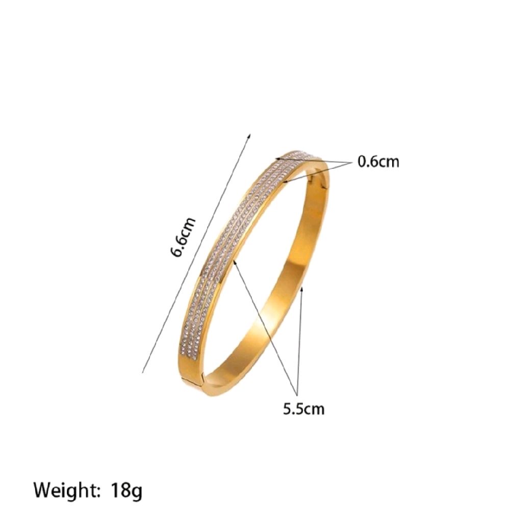 Elegant Bangle For Women - Fade Resistant Gold-Tone Sparkling Design Fashion Accessory