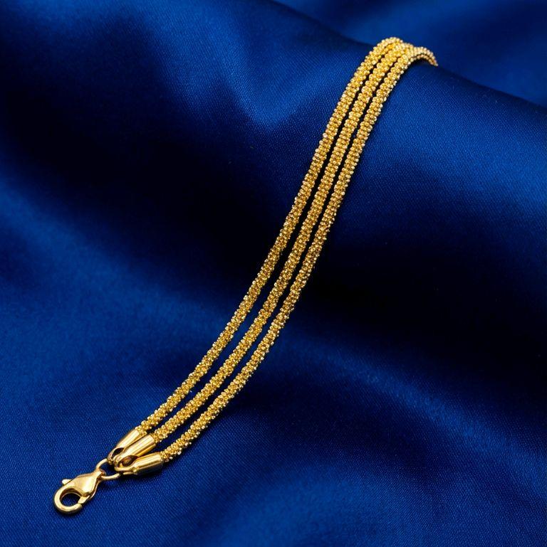 Triple Chain Gold Bracelet 18k Gold Plated Tarnish-Free Jewellery for Elegant Wear