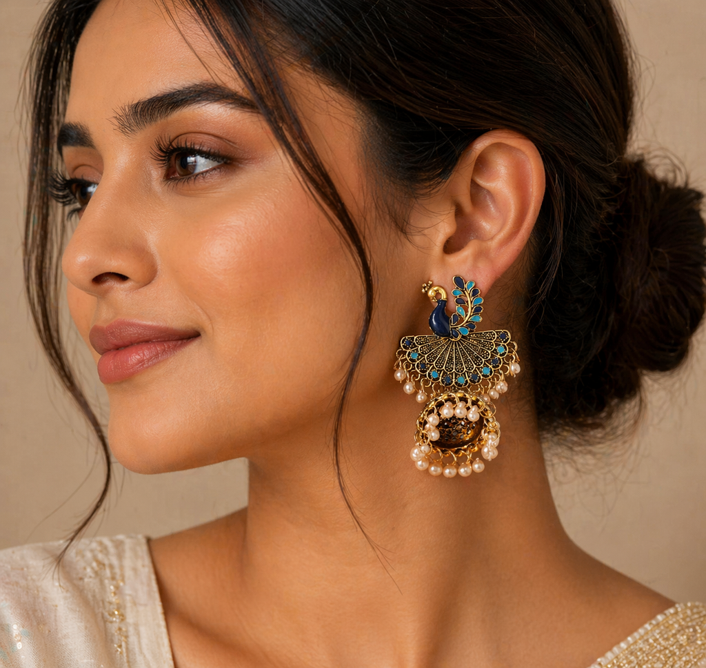 Peacock Drop Earrings