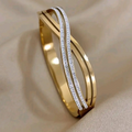Gold Twisted Sparkle Bangle