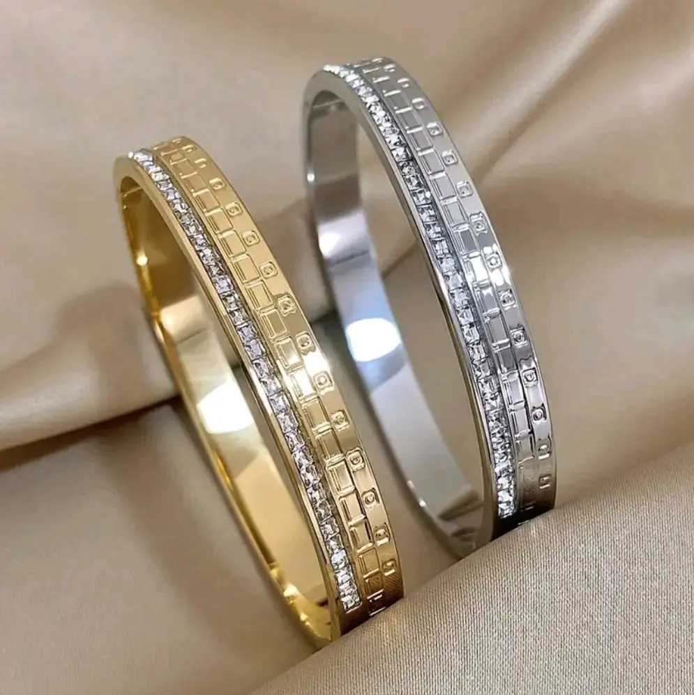 Luxury Gold & Silver crystal bangle