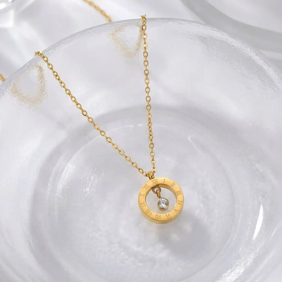 Elegant Gold Roman Numeral Necklace