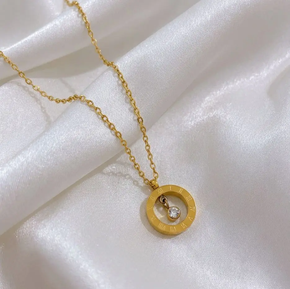 Elegant Gold Roman Numeral Necklace