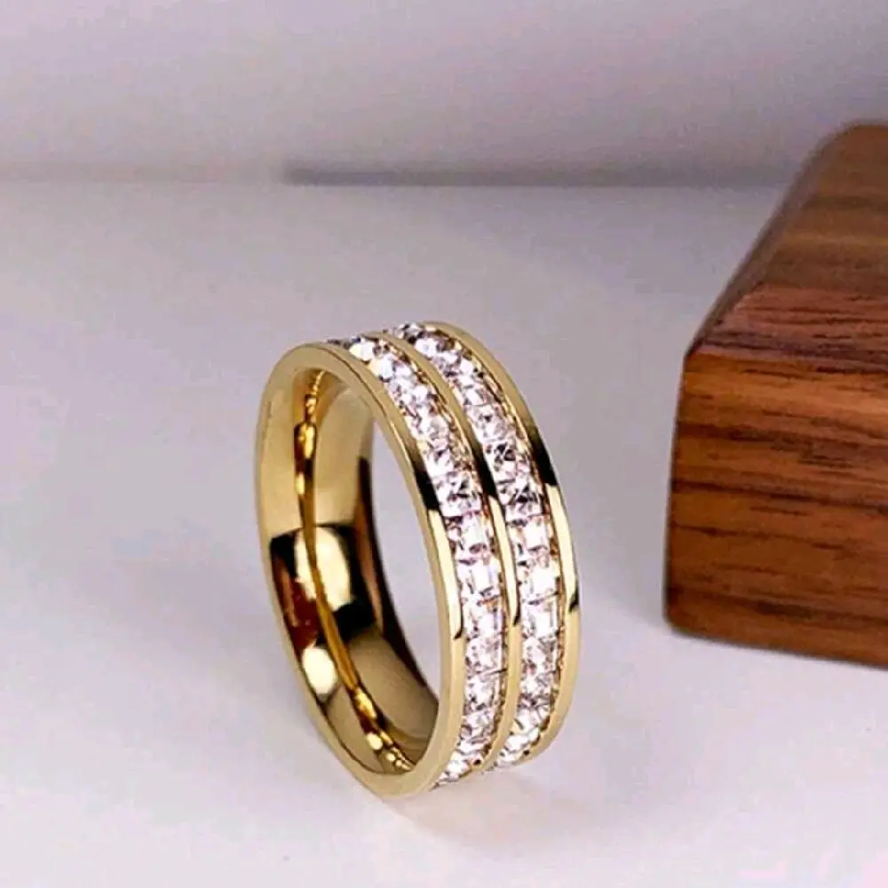 Double Row Cubic Zirconia Ring