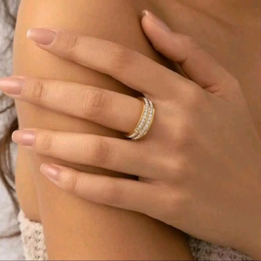 Double Row Cubic Zirconia Ring
