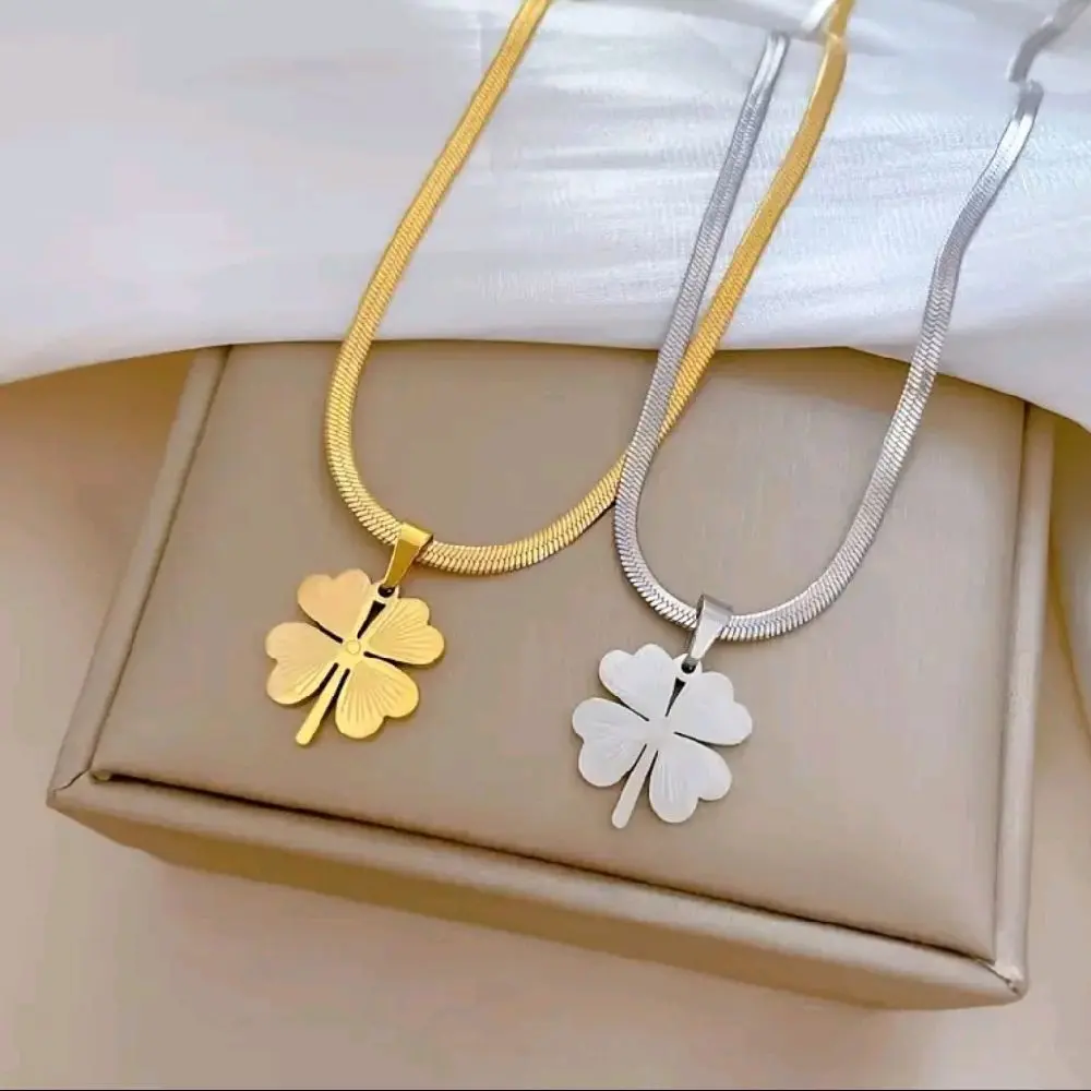Gold & Silver Clover Necklace
