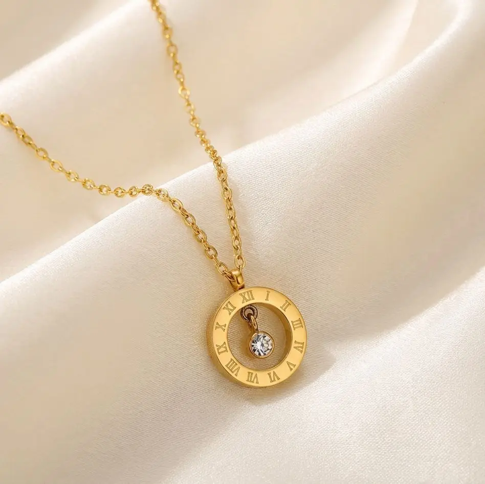 Elegant Gold Roman Numeral Necklace