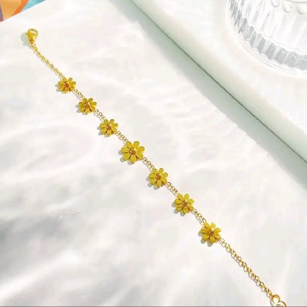 Gold Flower Chain Bracelet