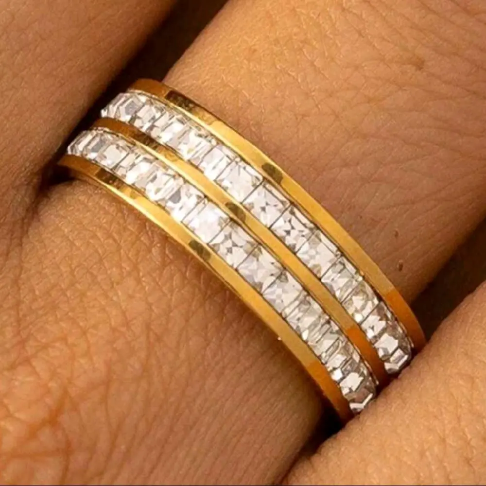 Double Row Cubic Zirconia Ring