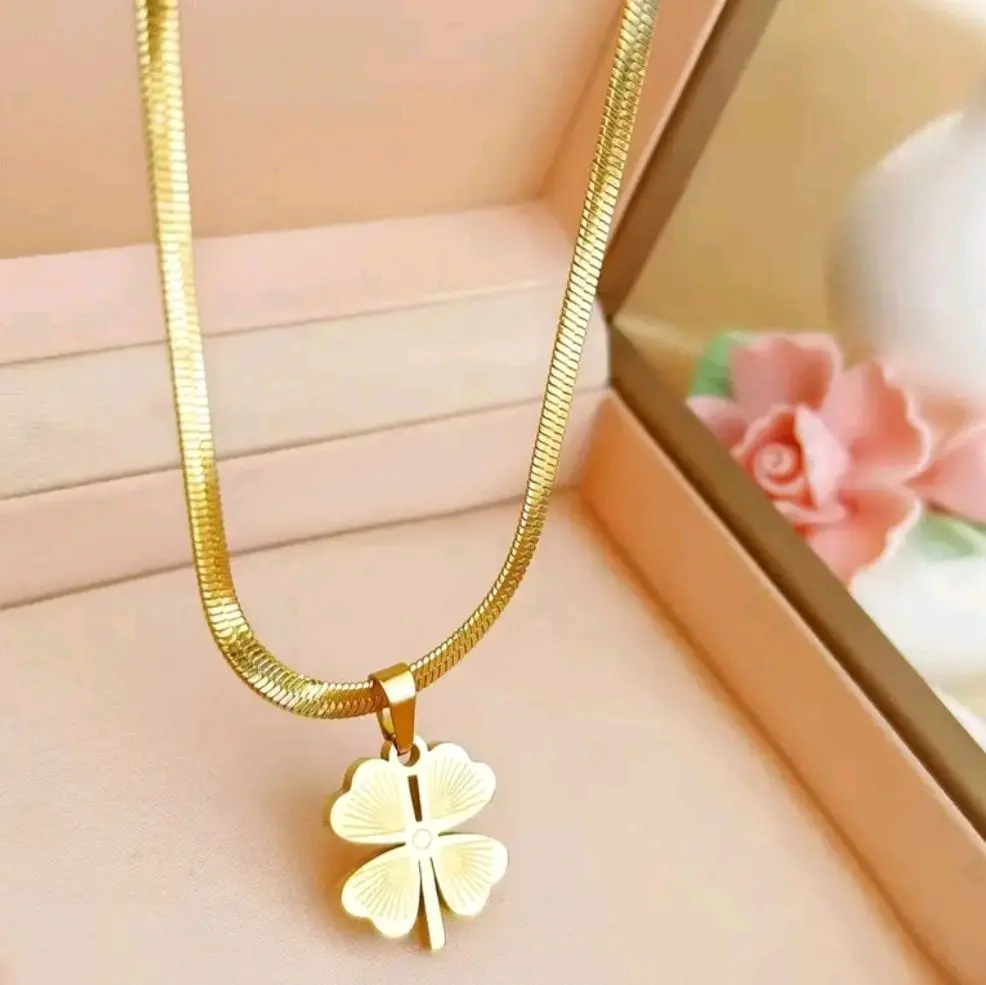 Gold & Silver Clover Necklace