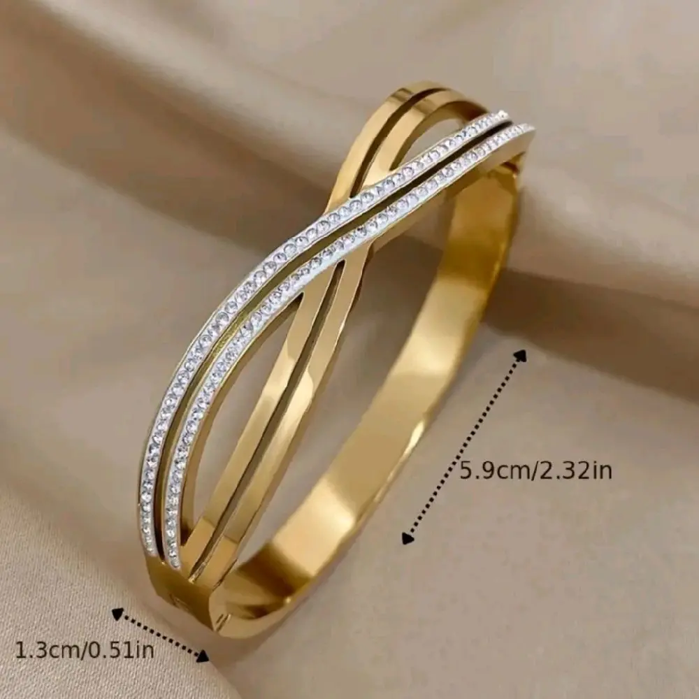 Gold Twisted Sparkle Bangle