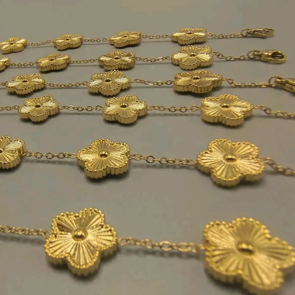 Gold Floral Chain Bracelet
