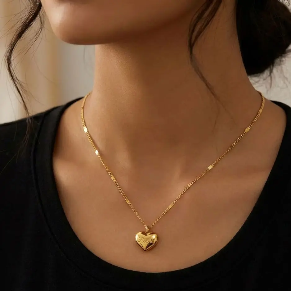 Heart Pendant Love Couple Necklace