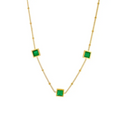Square Emerald Pendant Necklace