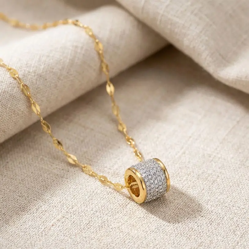 Sparkling Square Pendant Necklace
