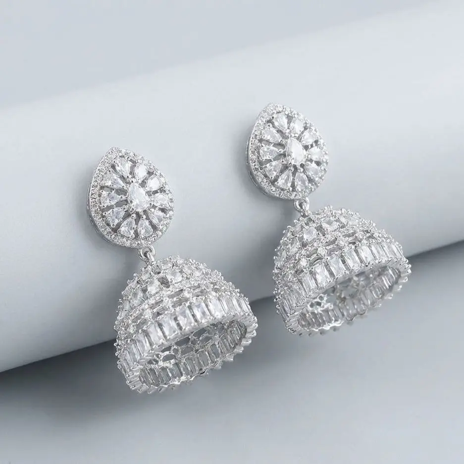 Royal Crystal Jhumka Earrings