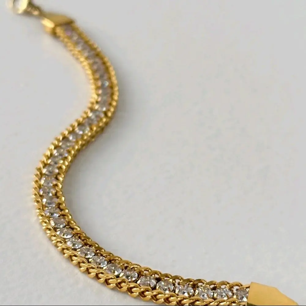 Double-layer Cubic Zirconia Bracelet
