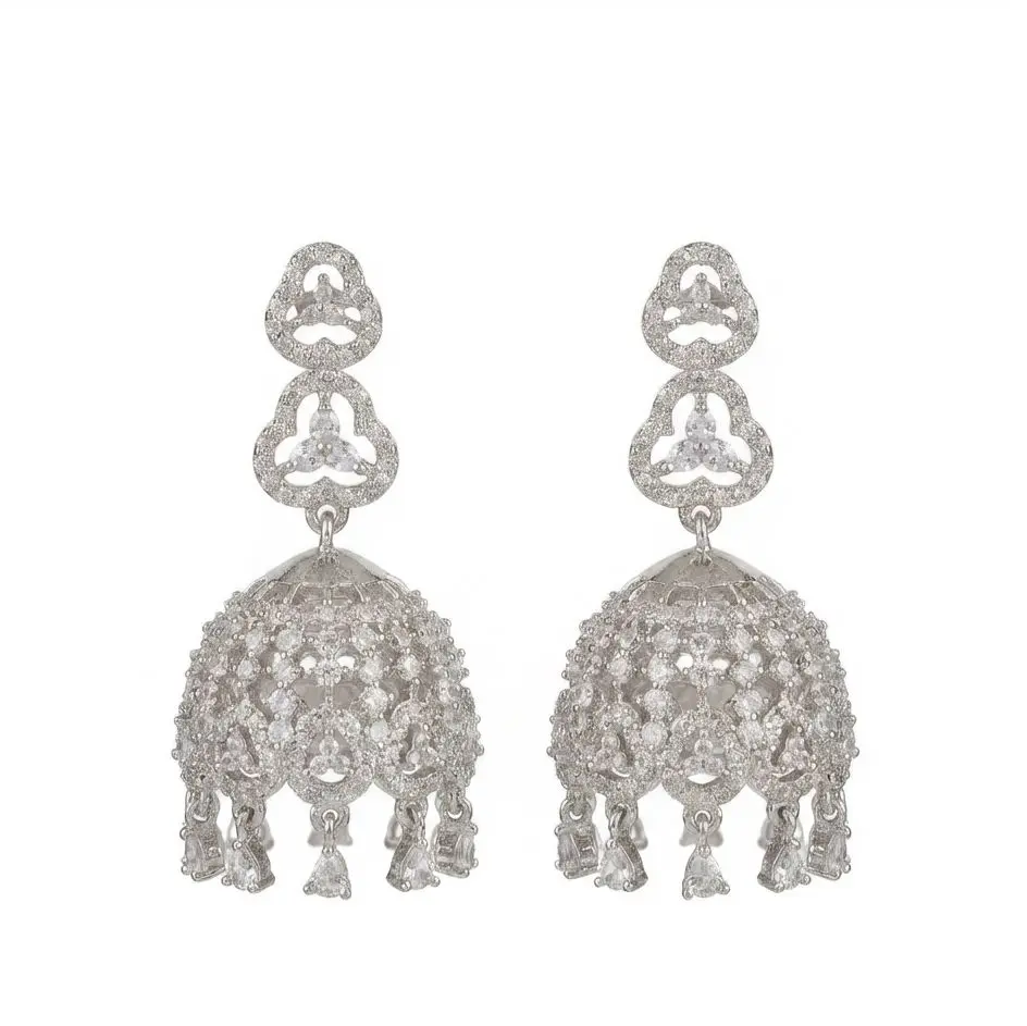 Royal Crystal Sparkling Jhumka Earrings