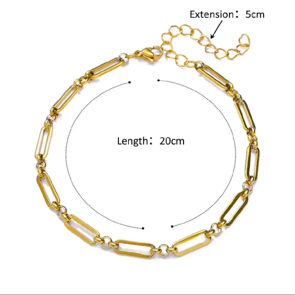 Gold Oval-Link Beach Anklet