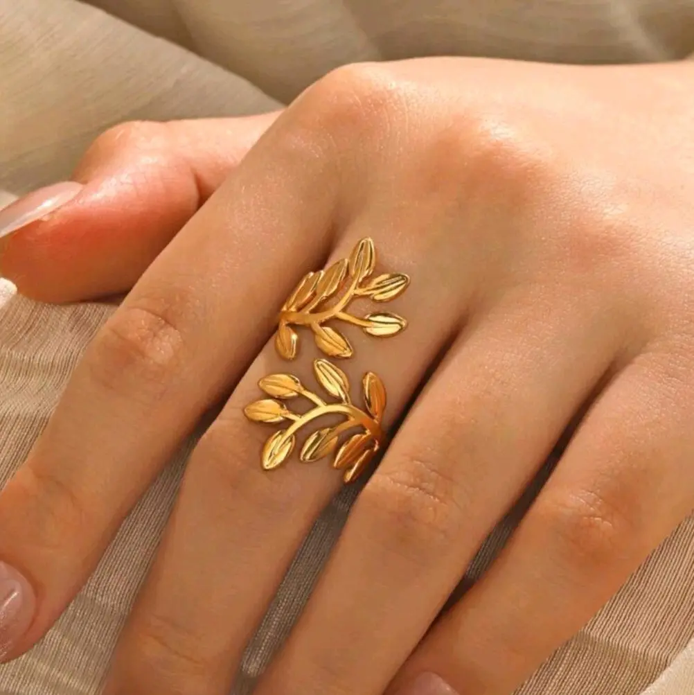 Gold Leaf Ring - Adjustable