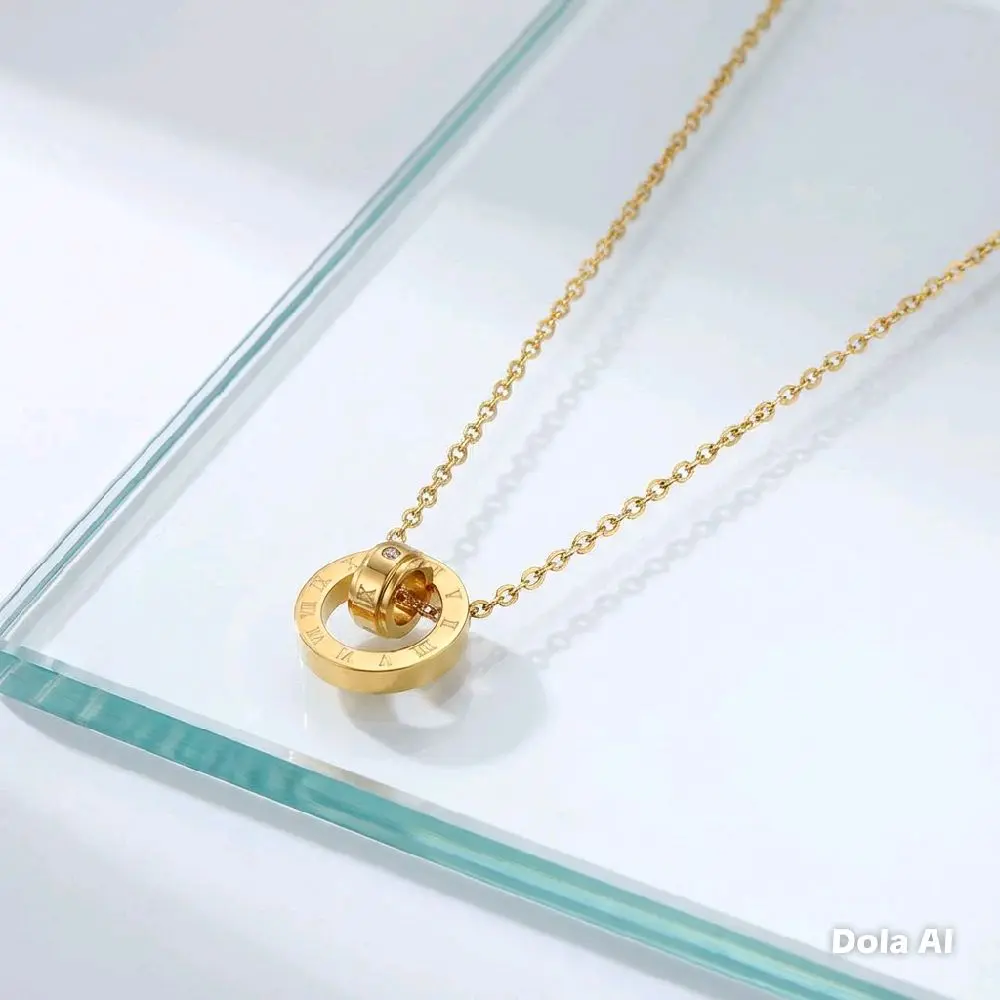 Roman Numeral Gold Pendant