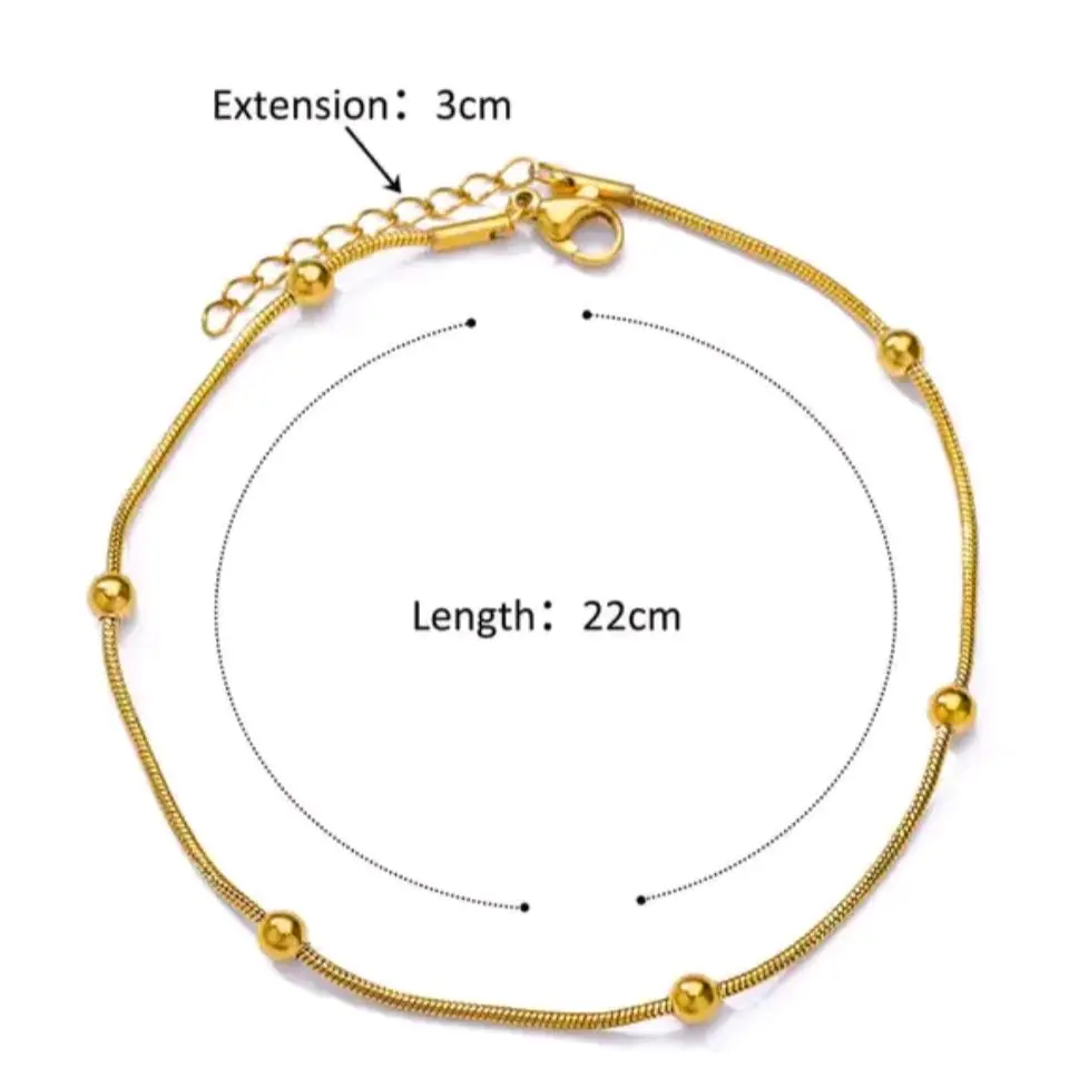 Elegant Gold Beaded Anklet