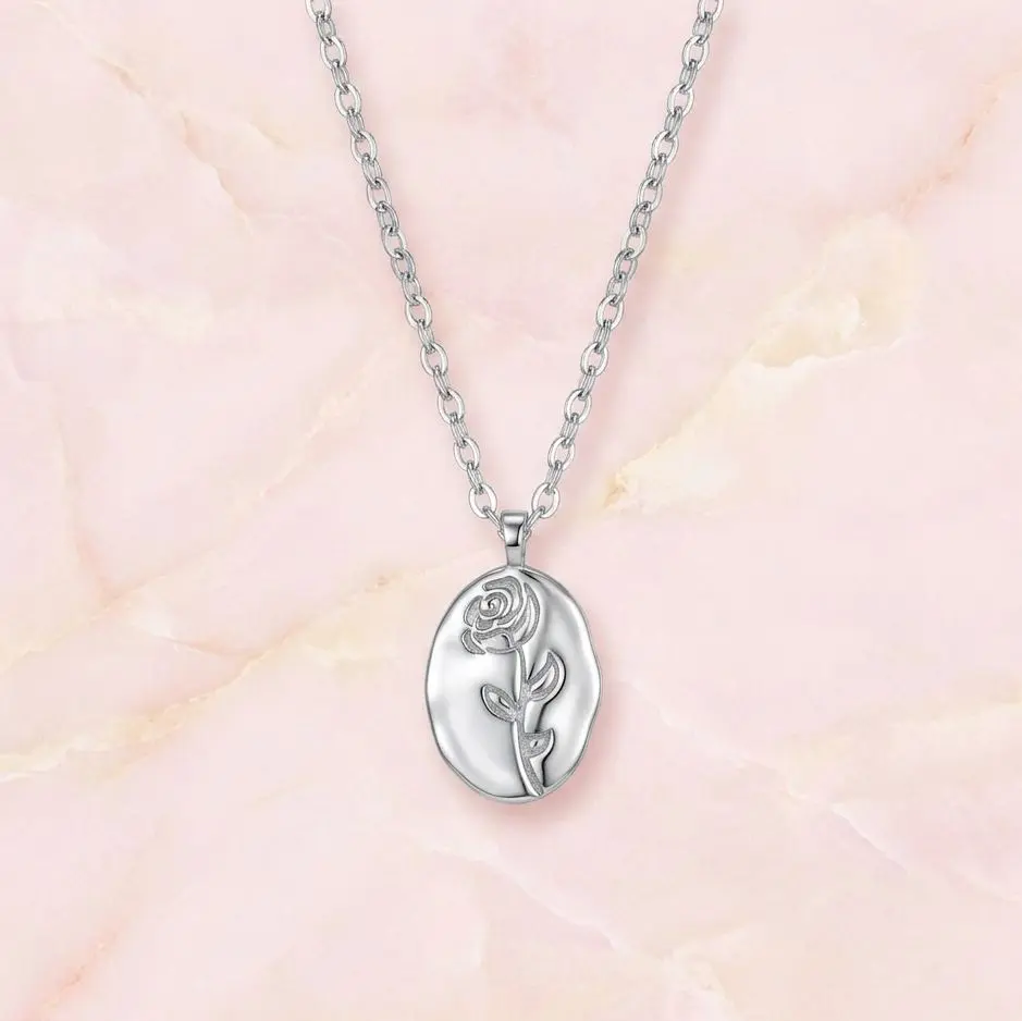 Elegant Rose Pendant Necklace