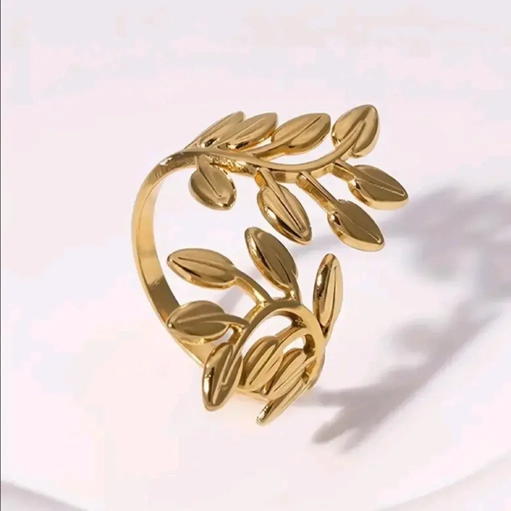 Gold Leaf Ring - Adjustable