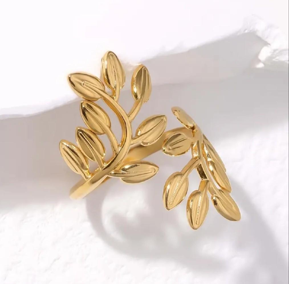 Gold Leaf Ring - Adjustable