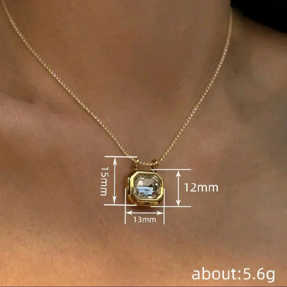 Gold Crystal Pendant Necklace