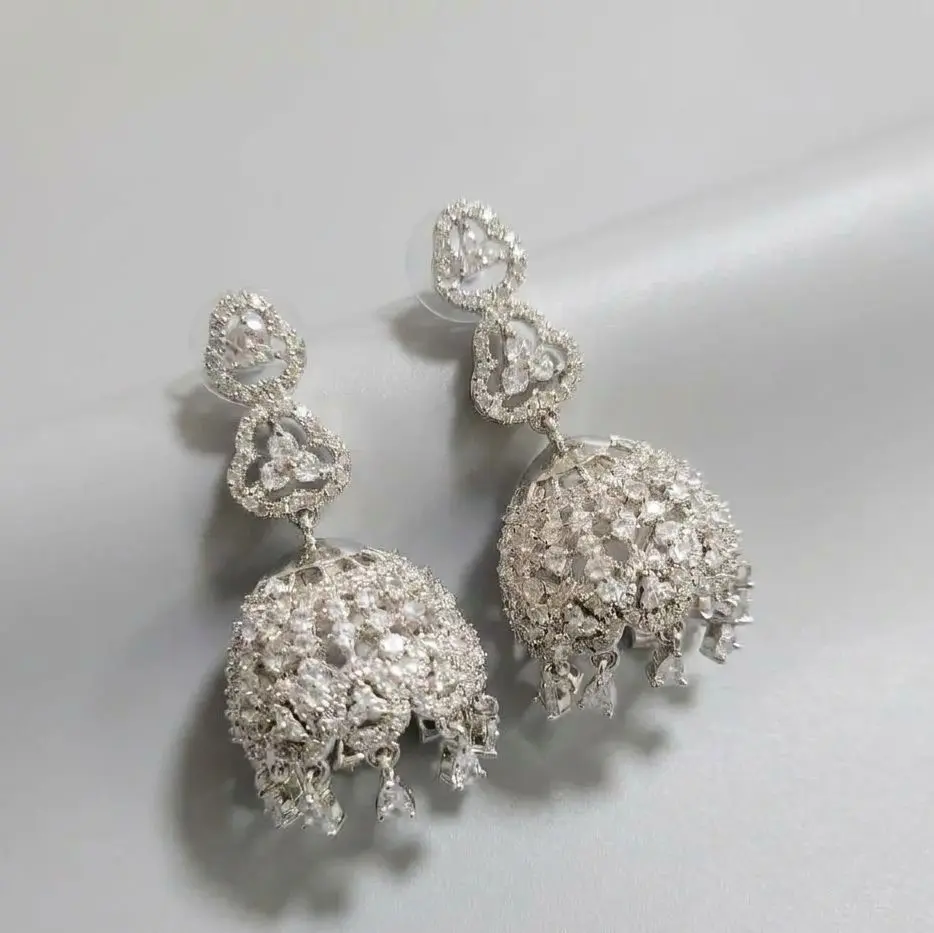 Royal Crystal Sparkling Jhumka Earrings